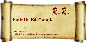 Rednik Róbert névjegykártya